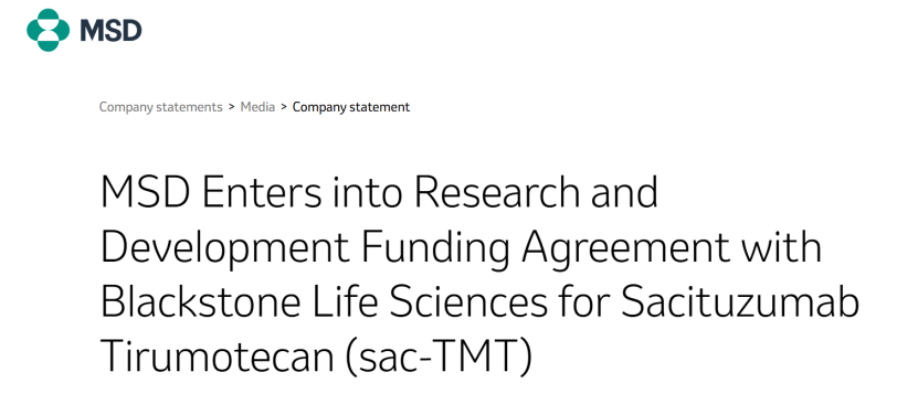 默沙东押注ADC赛道,sac-TMT成战略要点